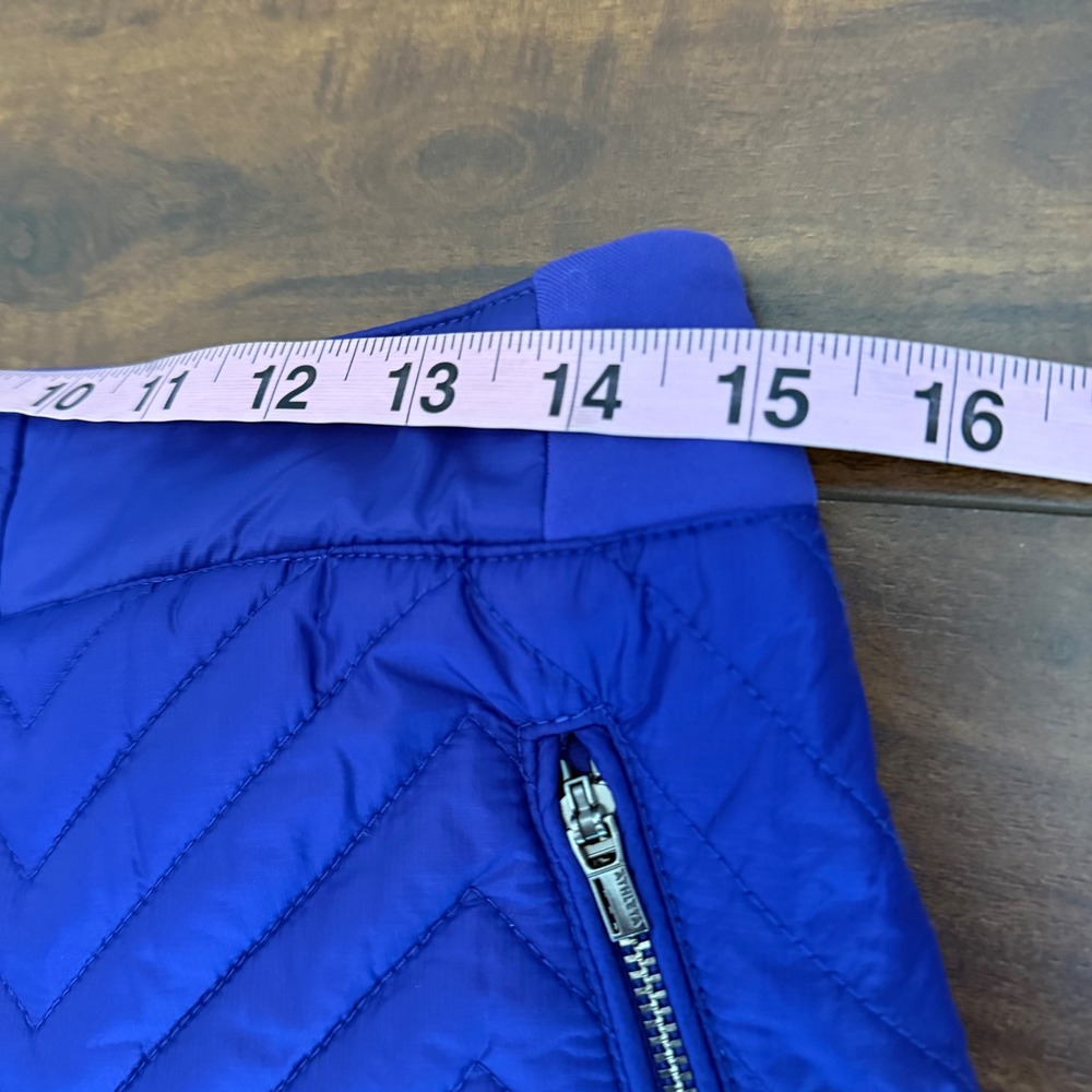 Athleta Apres Ski Skirt Quilted Chevron Puffer Full Zip Pockets Size 6 Purple - Picture 11 of 12